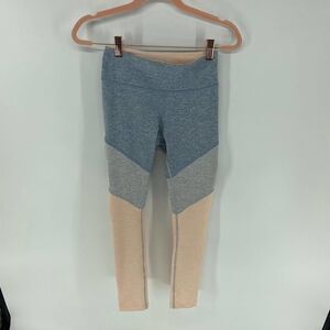Outdoor voices colorblock tri color cream gray Ankle Crop Legging womens xs
